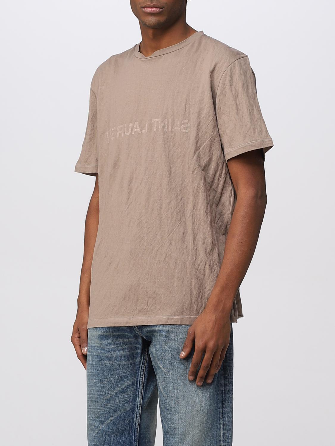SAINT LAURENT: cotton t-shirt - Dove Grey | Saint Laurent t