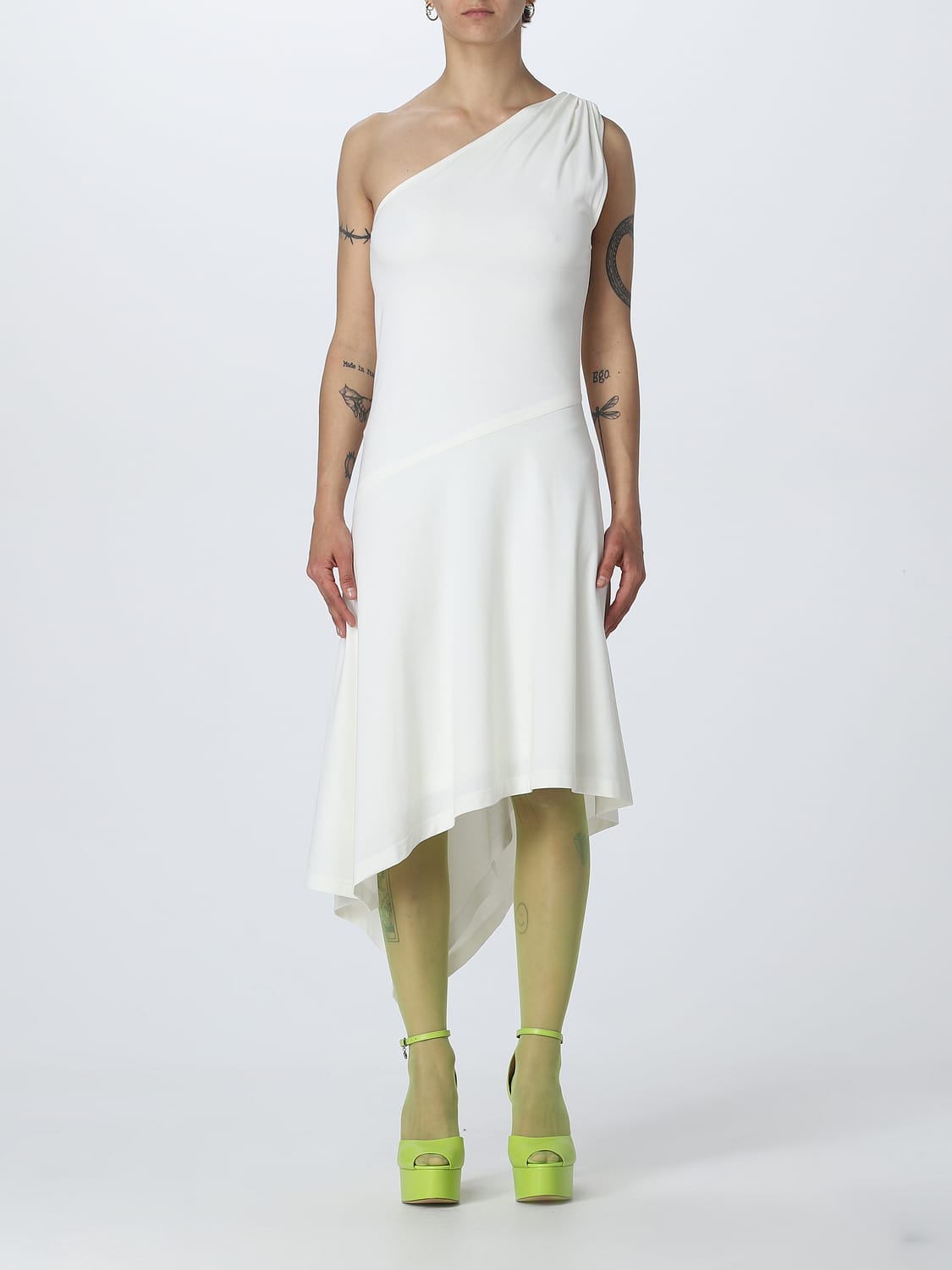 jw anderson one shoulder dress JW Anderson - Printed One Shoulder Knot Dress