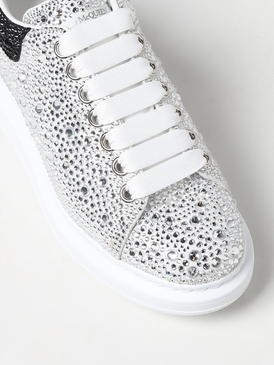 ALEXANDER MCQUEEN: Larry sneakers with rhinestones - White