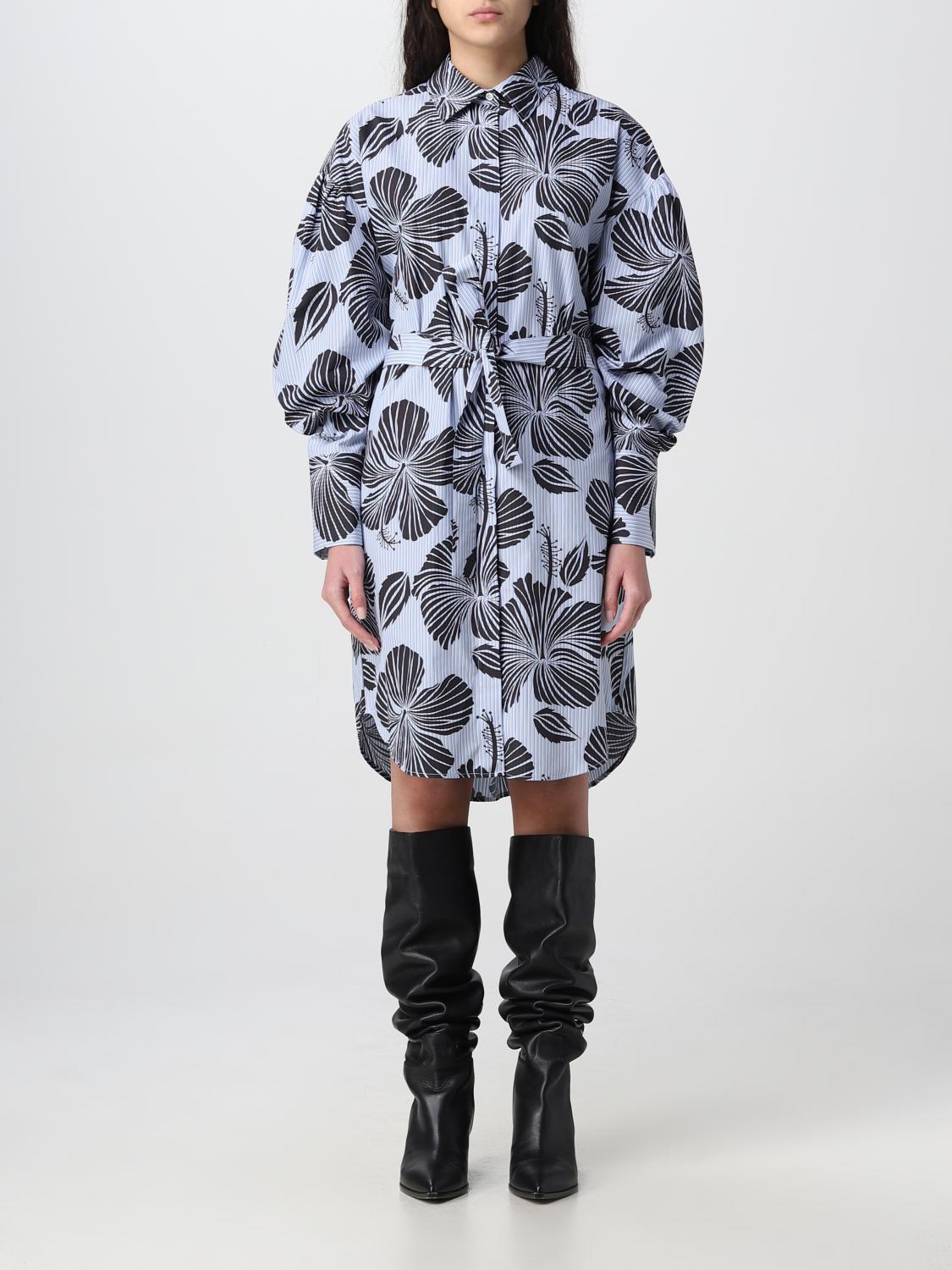 MSGM DRESS: MSGM poplin dress, Sky Blue - Img 1