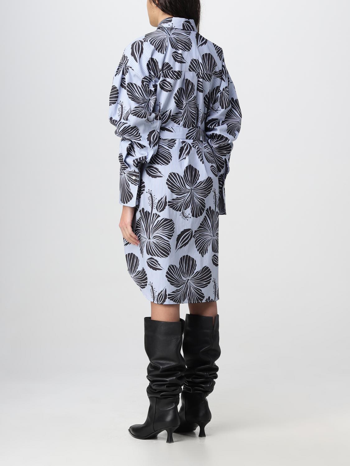 MSGM DRESS: MSGM poplin dress, Sky Blue - Img 2