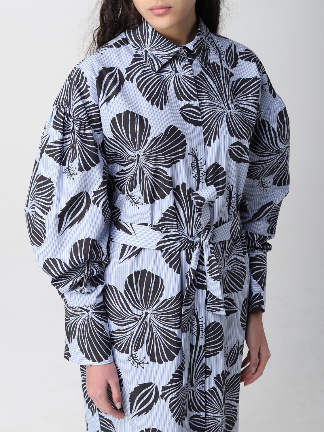 MSGM DRESS: MSGM poplin dress, Sky Blue - Img 3
