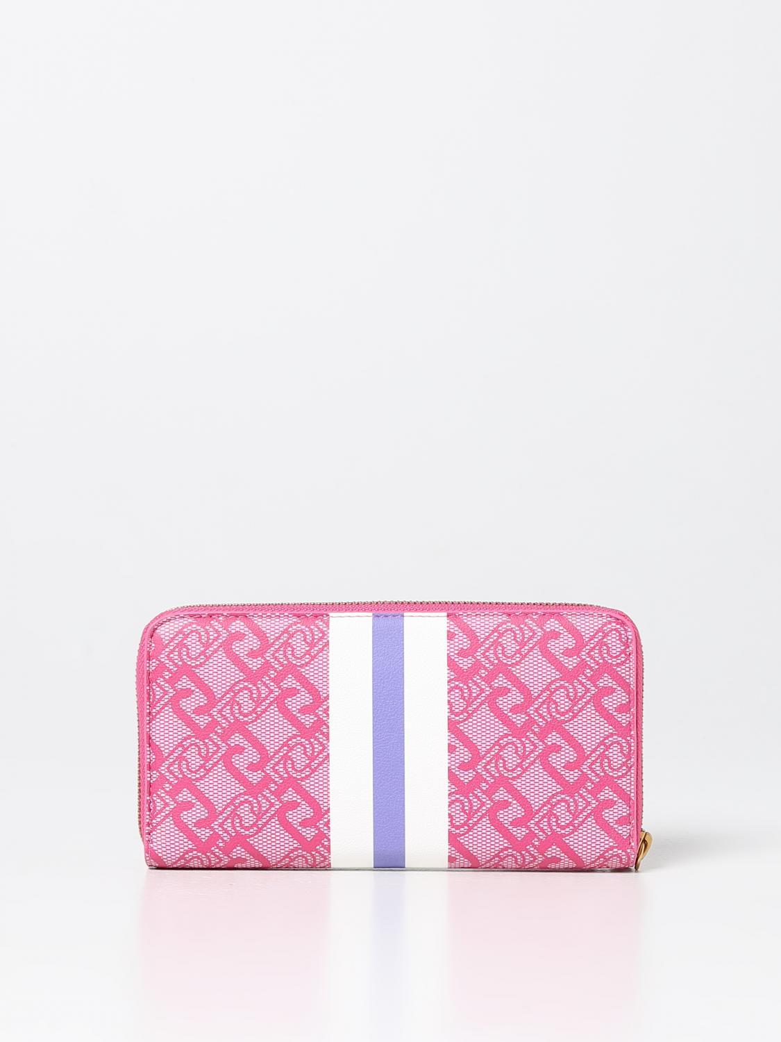 LIU JO PORTAFOGLIO: Portafoglio Liu Jo in pelle sintetica con monogram stampato all over, Lampone - Img 3