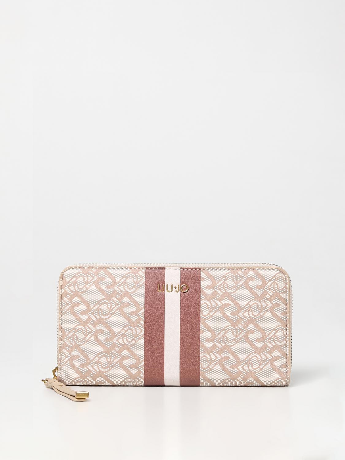 LIU JO PORTAFOGLIO: Portafoglio Liu Jo in pelle sintetica con monogram stampato all over, Noce - Img 1