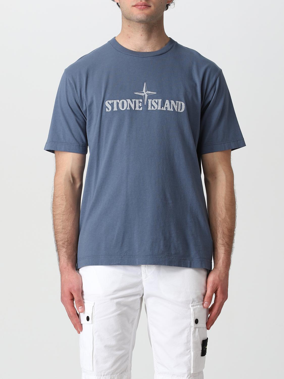 STONE ISLAND T-SHIRT: T-shirt Stone Island in cotone, Blue - Img 1