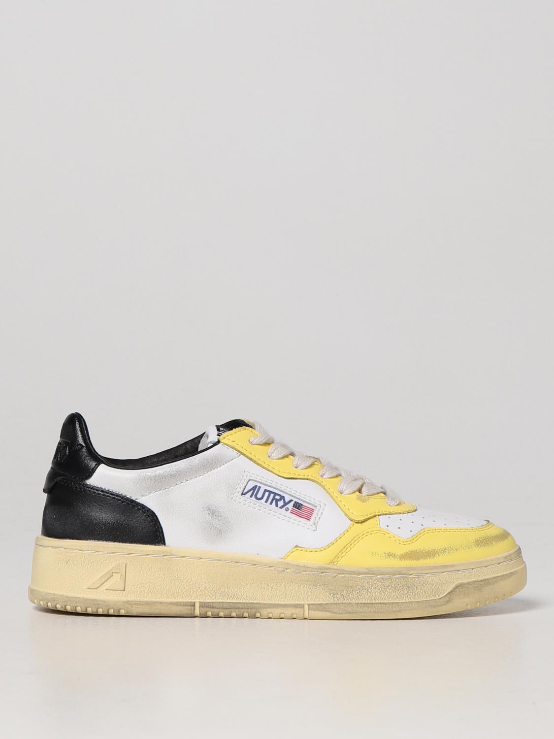AUTRY SNEAKERS: Autry Super Vintage sneakers in used leather, Yellow - Img 1