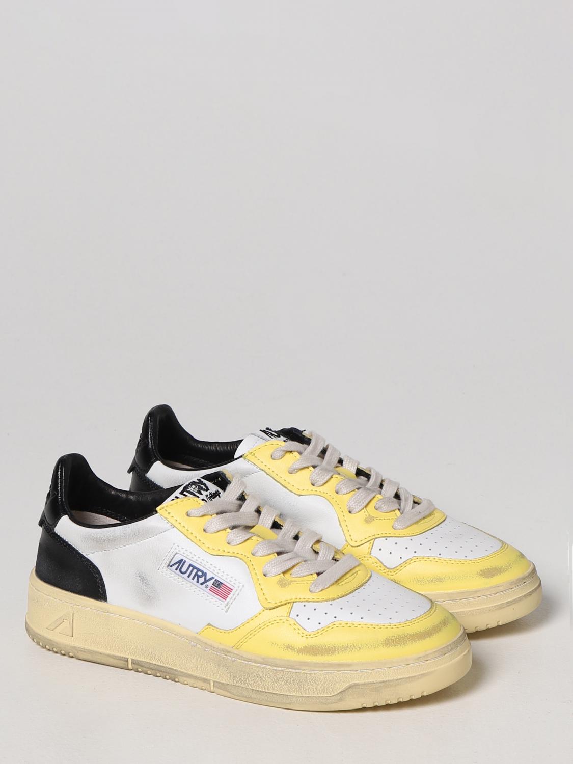 AUTRY SNEAKERS: Autry Super Vintage sneakers in used leather, Yellow - Img 2