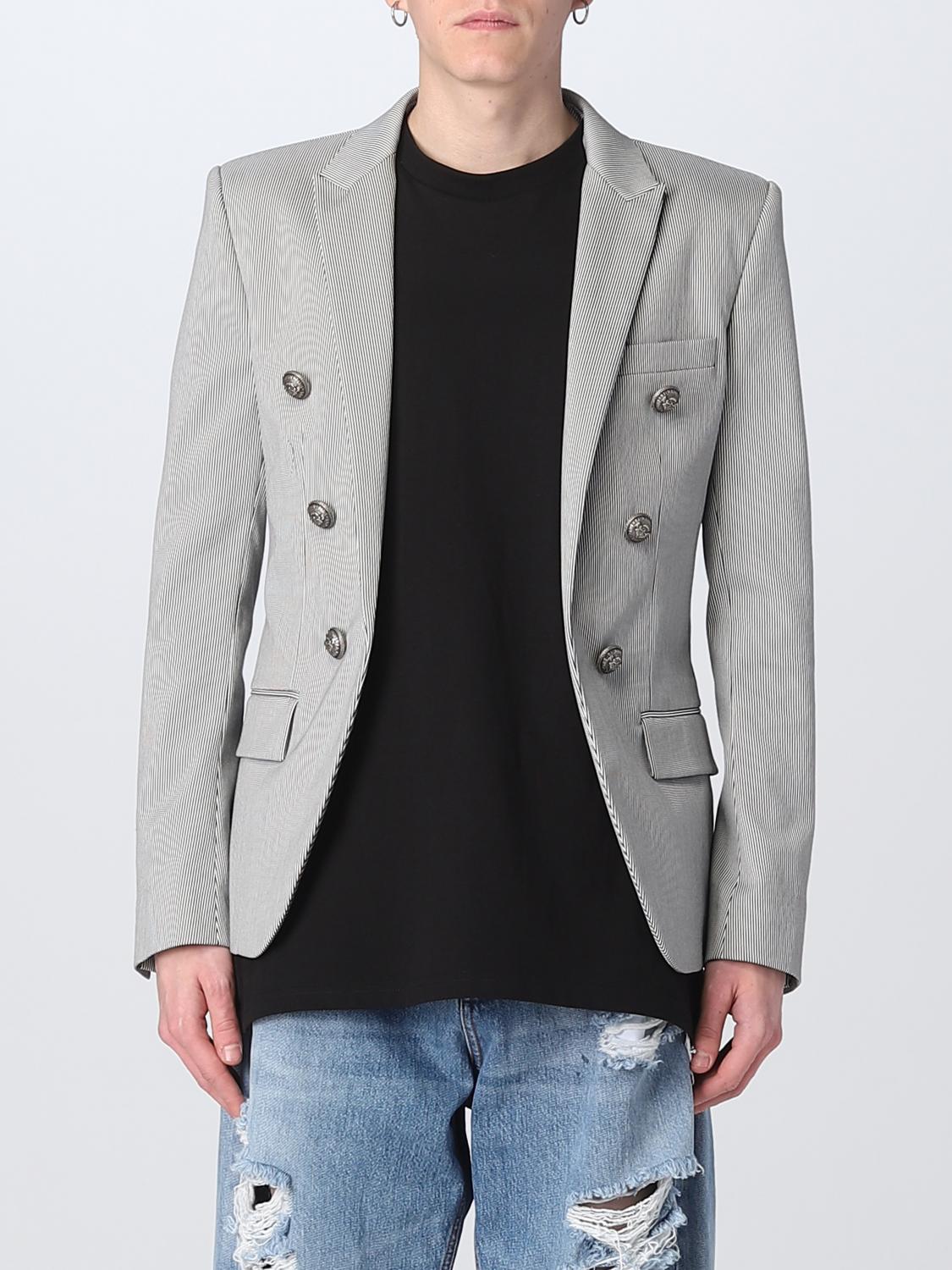 BALMAIN JACKET: Balmain viscose jacket, Grey - Img 1