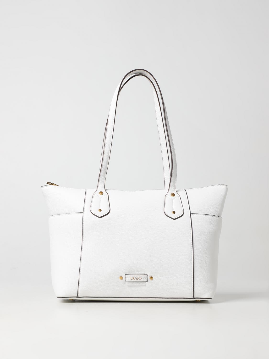 LIU JO BORSA A SPALLA: Borsa Twinset in pelle sintetica a grana, Bianco - Img 1