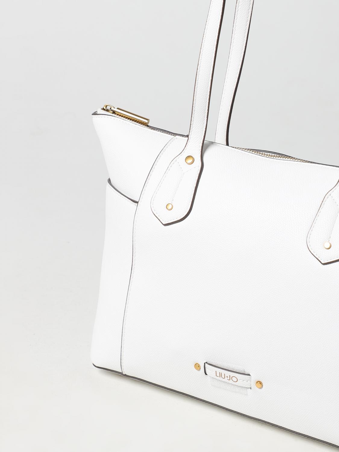 LIU JO BORSA A SPALLA: Borsa Twinset in pelle sintetica a grana, Bianco - Img 3