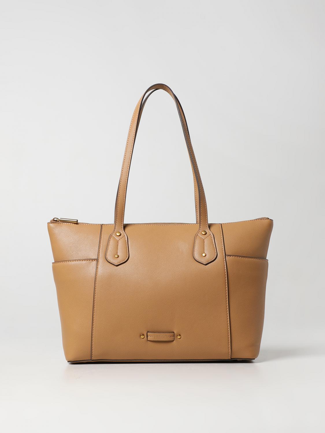 LIU JO BORSA A SPALLA: Borsa Twinset in pelle sintetica a grana, Marrone - Img 1