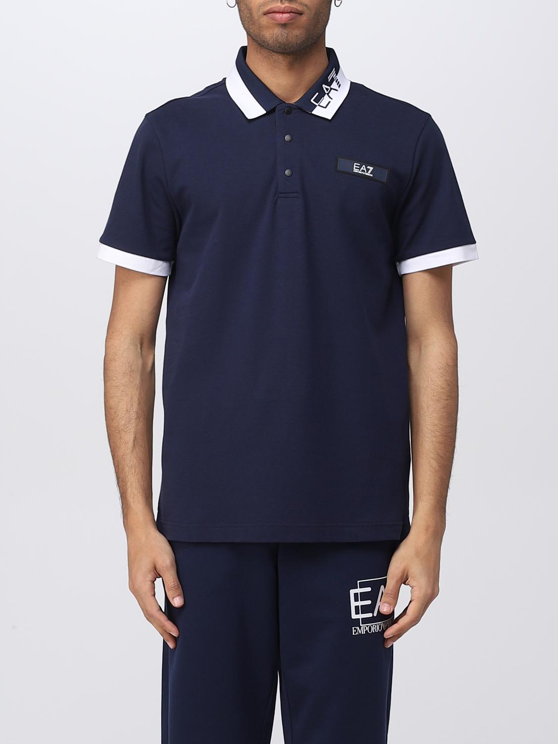 EA7 POLO衫: 毛衣 男士 Ea7, 蓝色 1 - Img 1