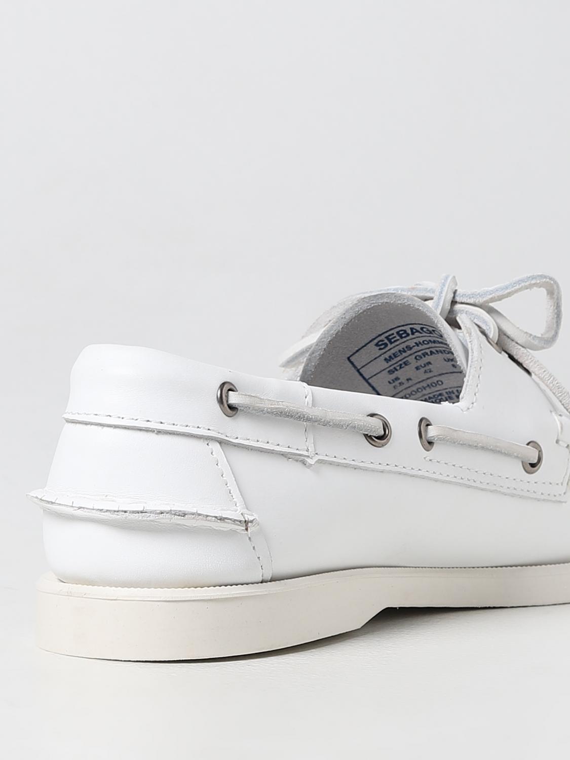SEBAGO MOCASSINI: Mocassino Docksides Portland Sebago in pelle, Bianco - Img 3