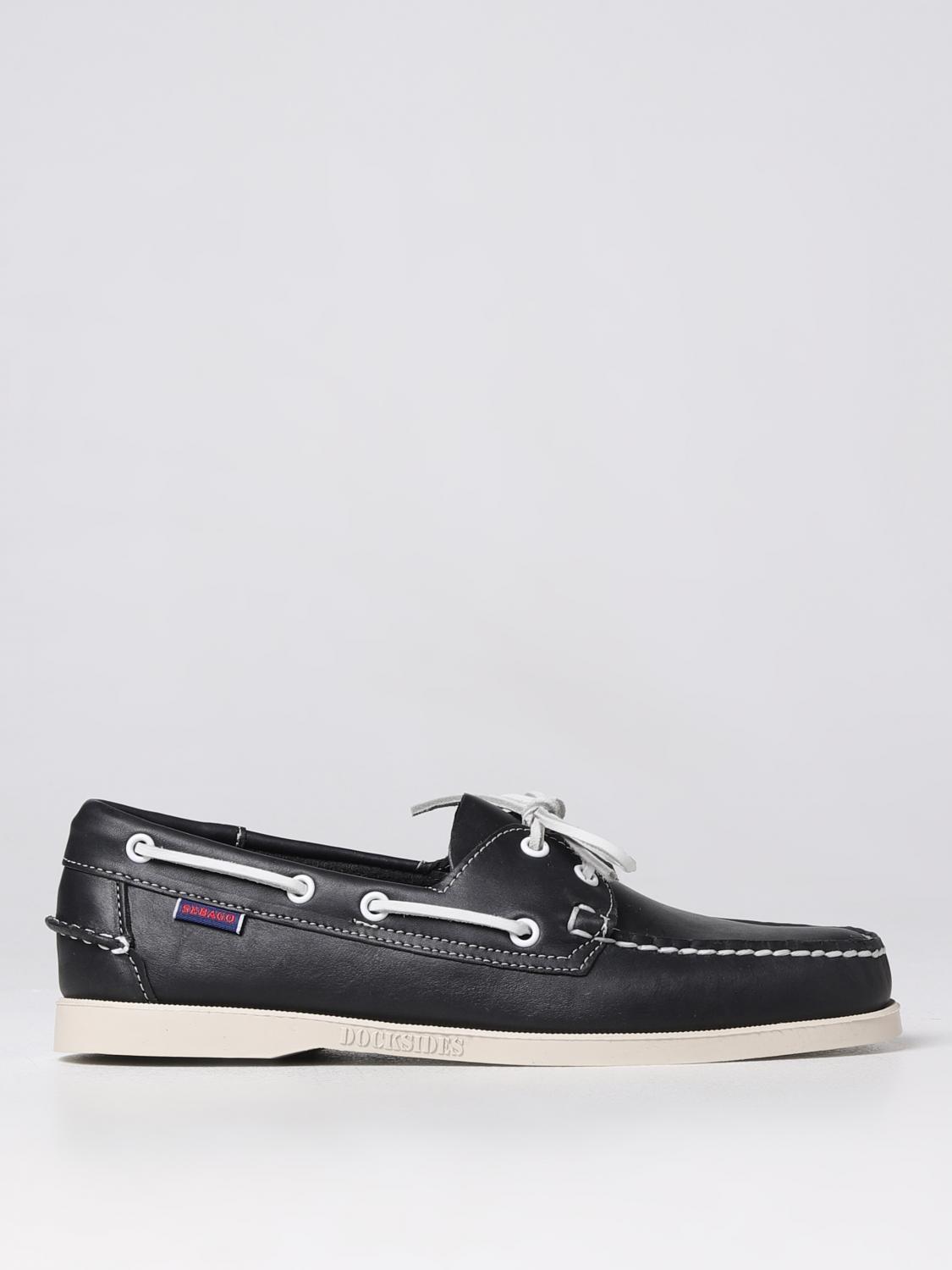SEBAGO MOCASSINI: Mocassino Docksides Portland Sebago in pelle, Blue - Img 1