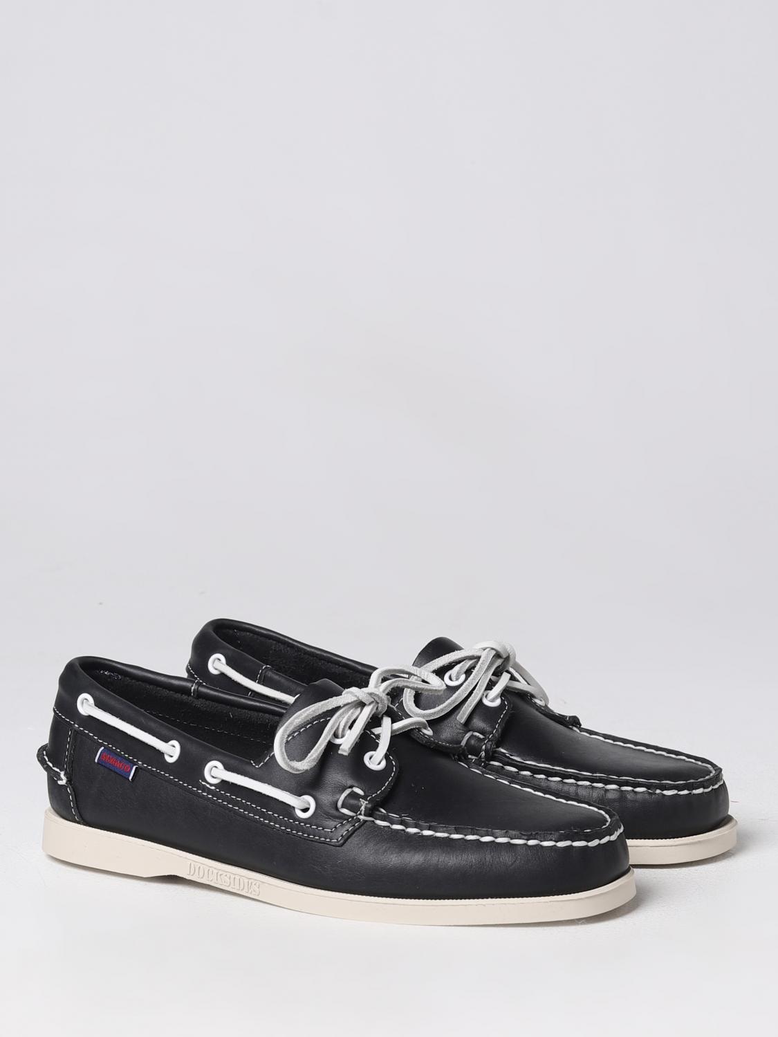 SEBAGO MOCASSINI: Mocassino Docksides Portland Sebago in pelle, Blue - Img 2