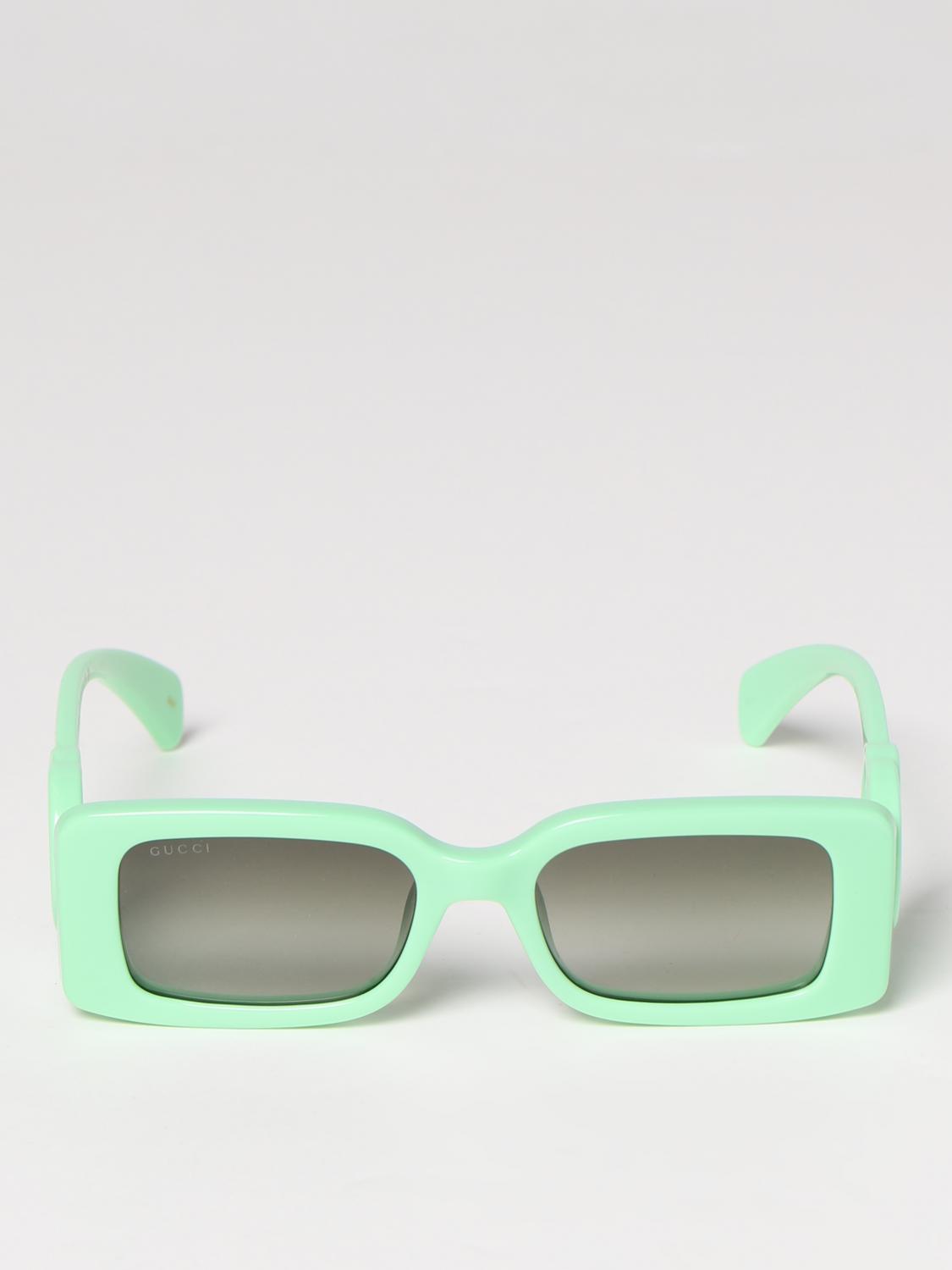 GUCCI OCCHIALI DA SOLE: Occhiali da sole Gucci in acetato, Verde - Img 2