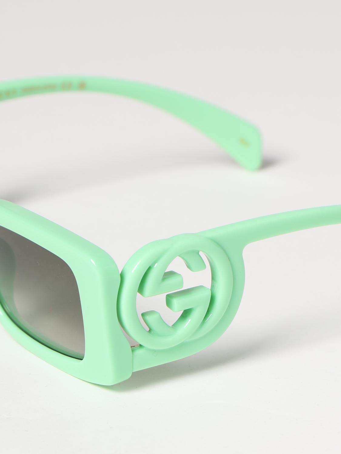 GUCCI OCCHIALI DA SOLE: Occhiali da sole Gucci in acetato, Verde - Img 4