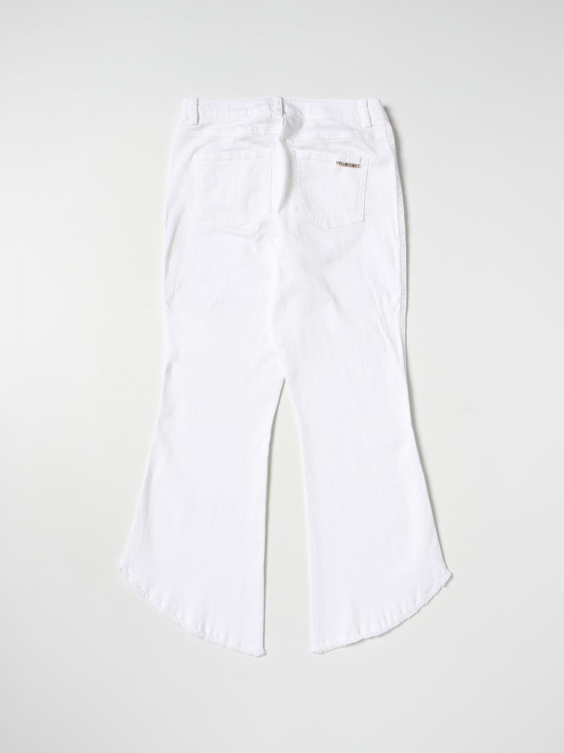 TWINSET PANTS: Twinset trousers in denim, White - Img 2