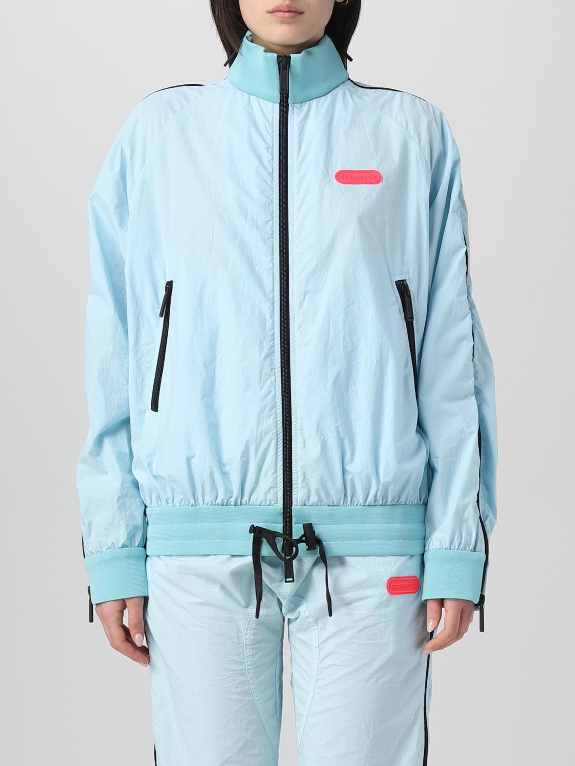 DSQUARED2 GIACCA: Felpa Dsquared2 in misto nylon, Salvia - Img 1