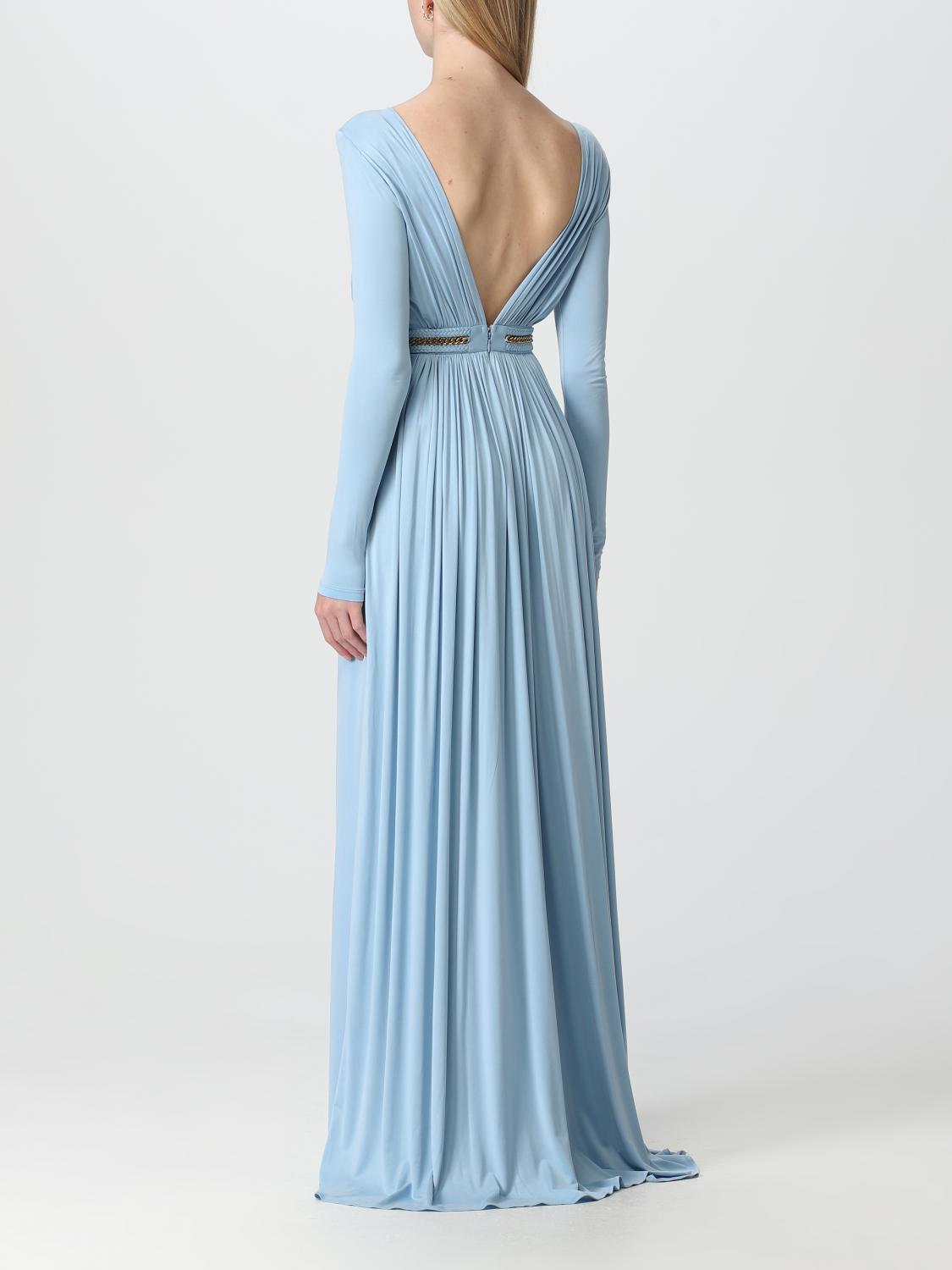 ELISABETTA FRANCHI ABITO: Abito Elisabetta Franchi in jersey cupro, Blue - Img 2
