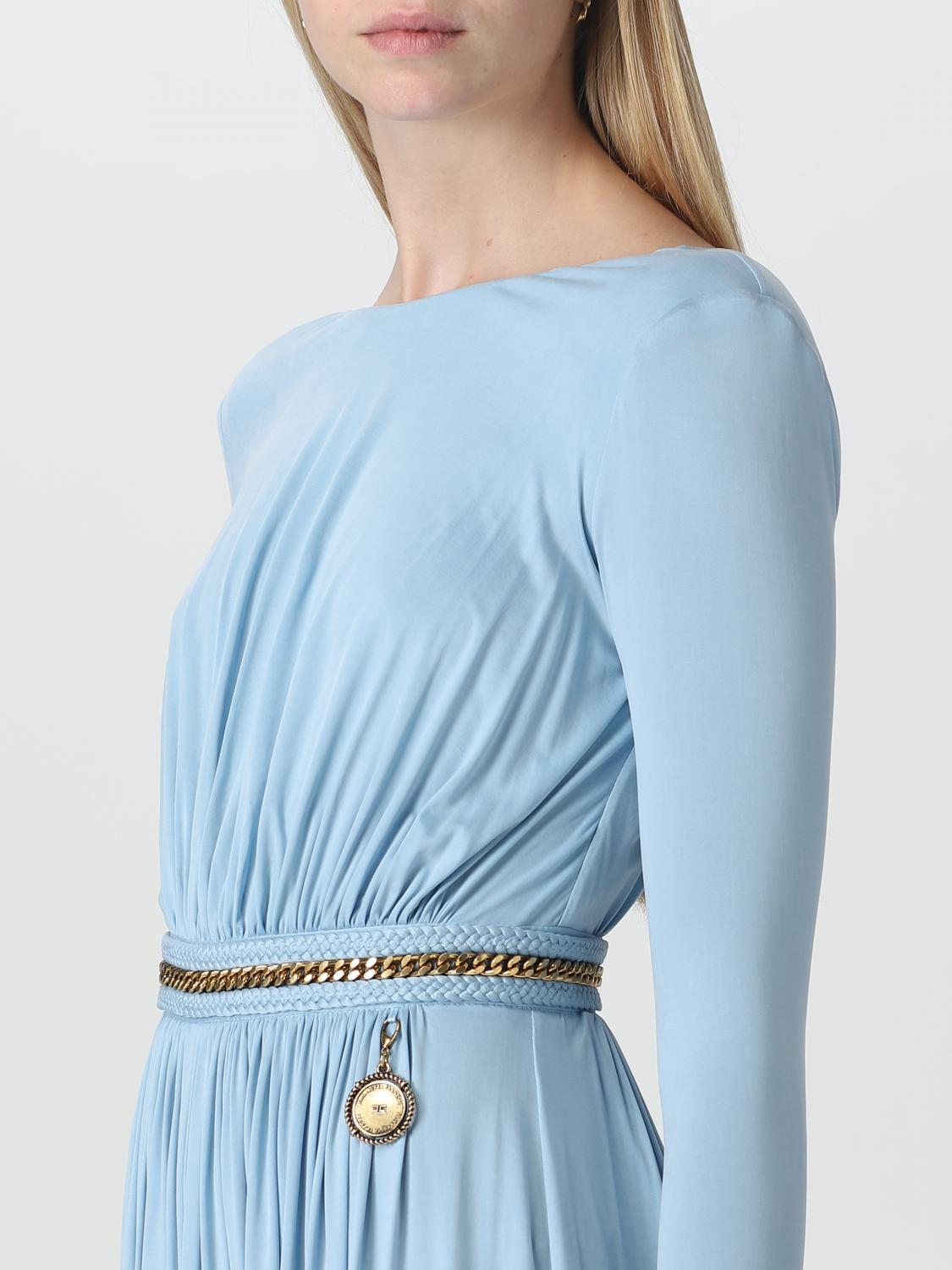 ELISABETTA FRANCHI ABITO: Abito Elisabetta Franchi in jersey cupro, Blue - Img 3