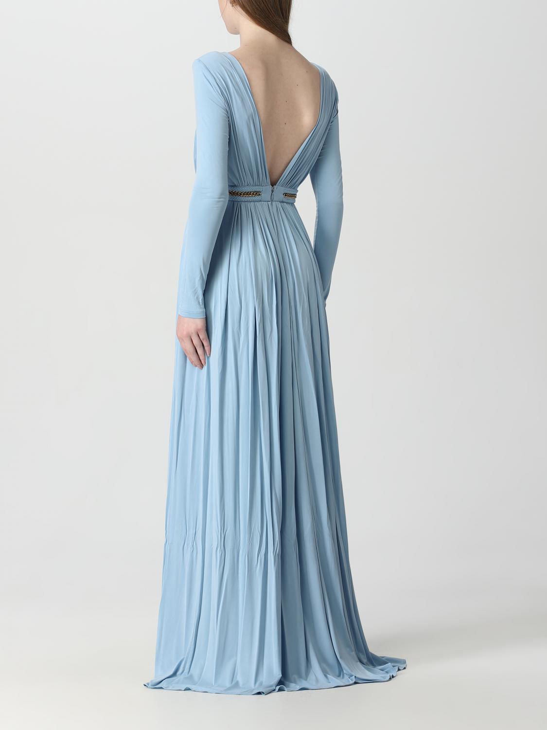 ELISABETTA FRANCHI VESTIDO: Vestido mujer Elisabetta Franchi, Azul Claro - Img 2