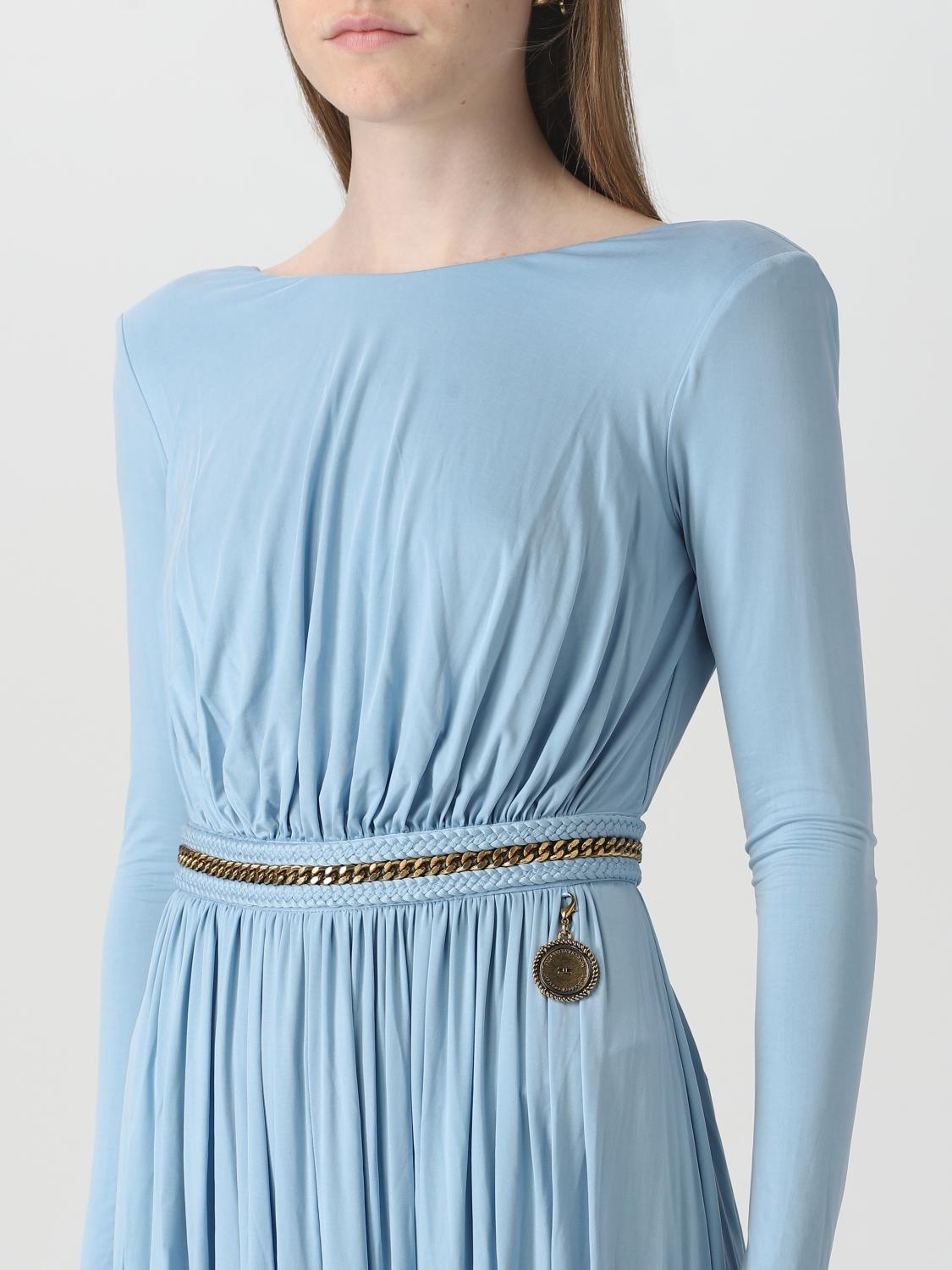 ELISABETTA FRANCHI VESTIDO: Vestido mujer Elisabetta Franchi, Azul Claro - Img 3