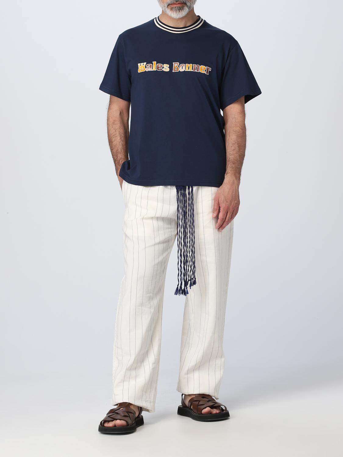 Wales Bonner T-shirt men - Navy | MS23JE18JE01 | GIGLIO.COM