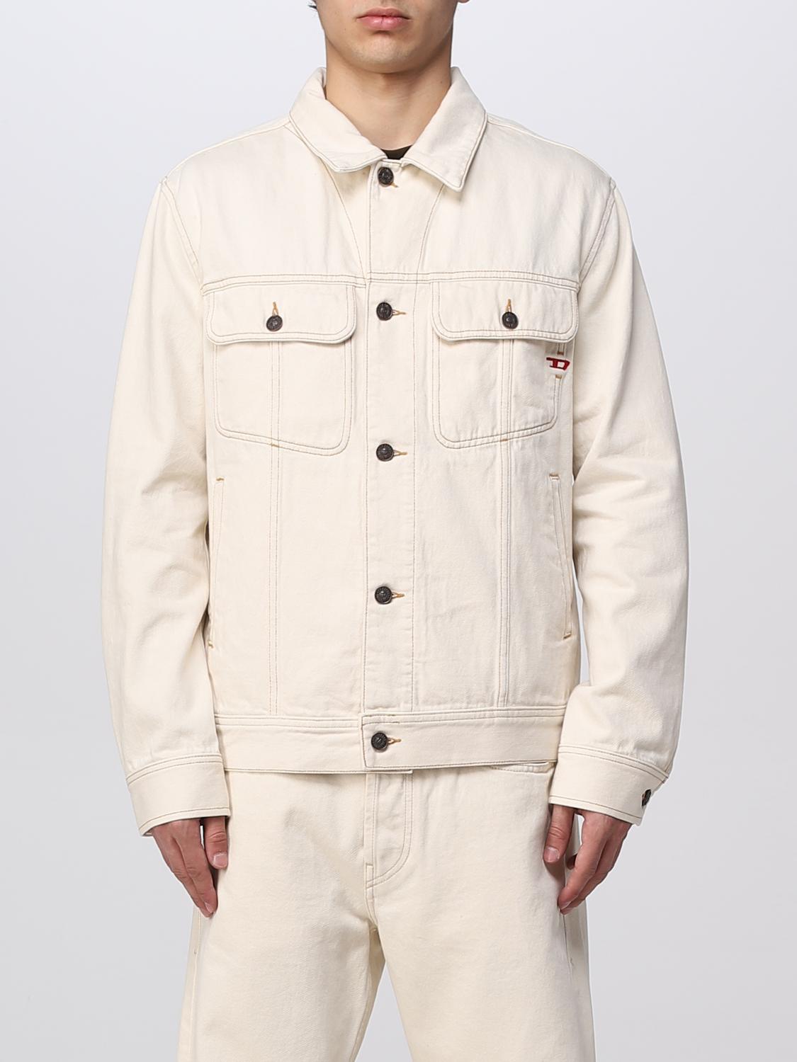DIESEL JACKET: Diesel denim jacket, Beige - Img 1