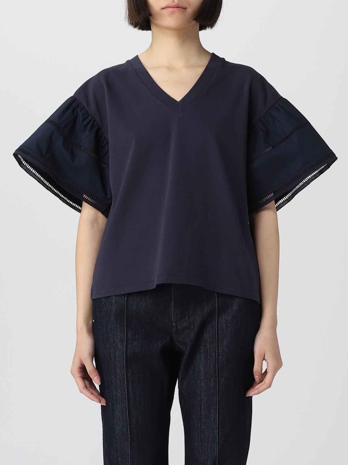 WOOLRICH CAMISETA: Camiseta mujer Woolrich, Azul Oscuro - Img 1