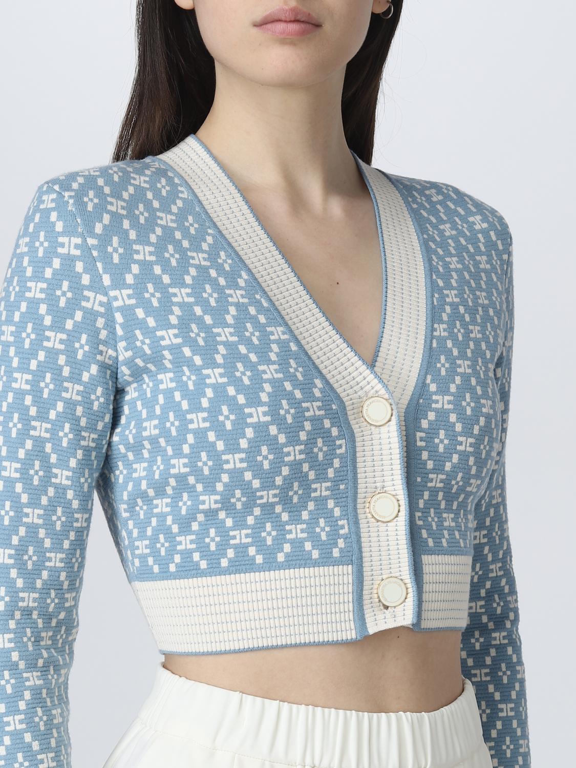 ELISABETTA FRANCHI CÁRDIGAN: Jersey mujer Elisabetta Franchi, Azul Claro - Img 3