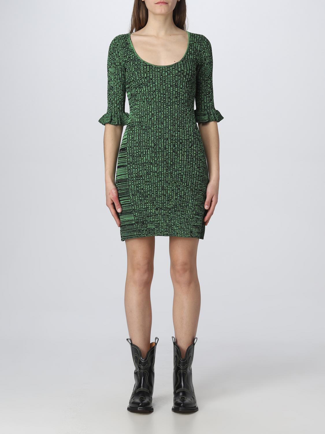 GANNI DRESS: Ganni dress in rayon blend, Green - Img 1