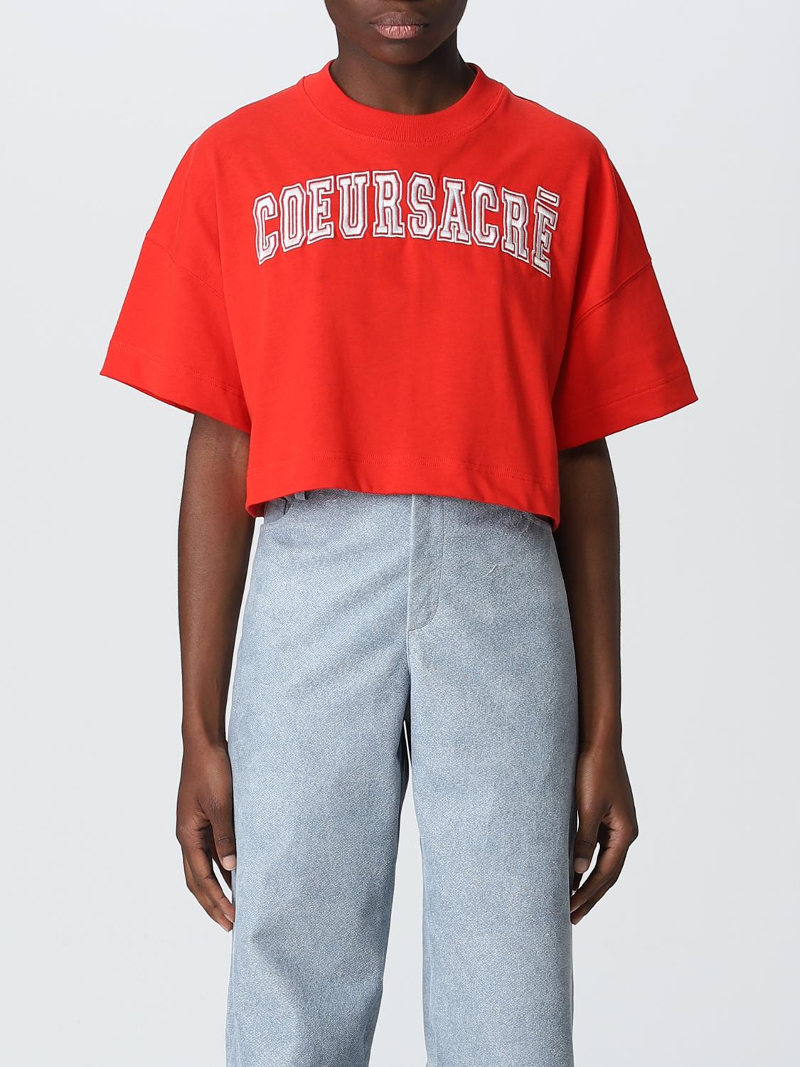 AMI PARIS T-SHIRTS: T-shirt Ami Paris in cotone, Rosso - Img 1