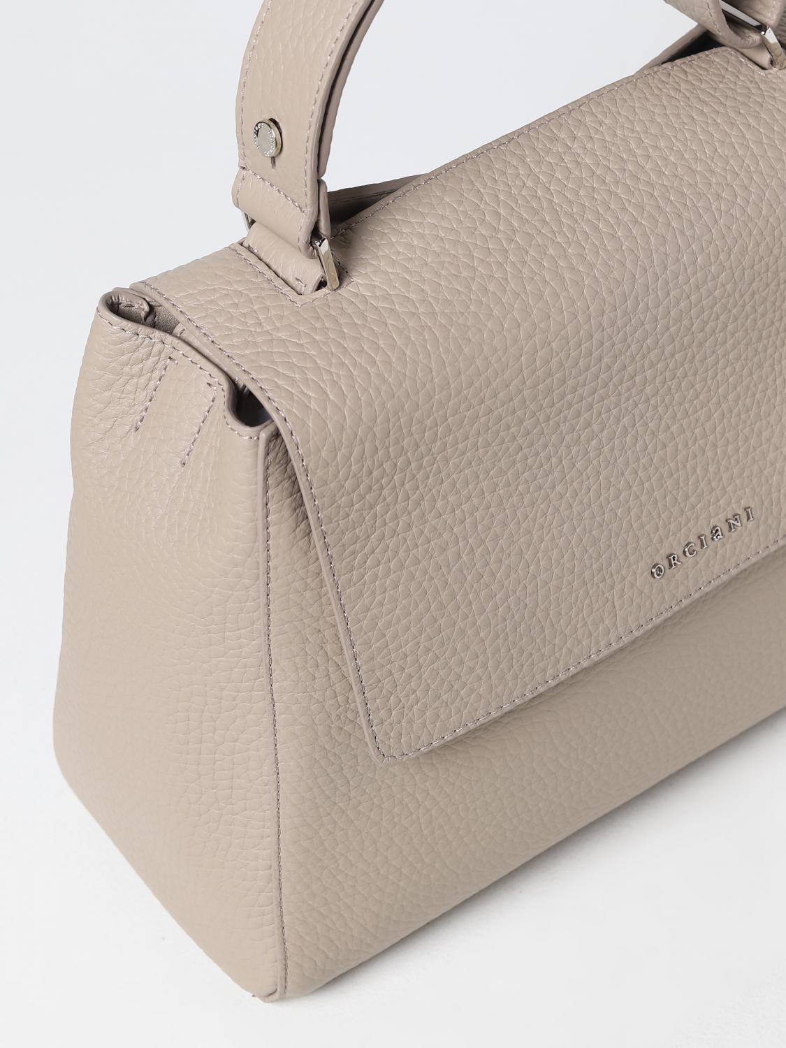 ORCIANI BORSA A MANO: Borsa Sveva Orciani in pelle martellata, Cipria - Img 3