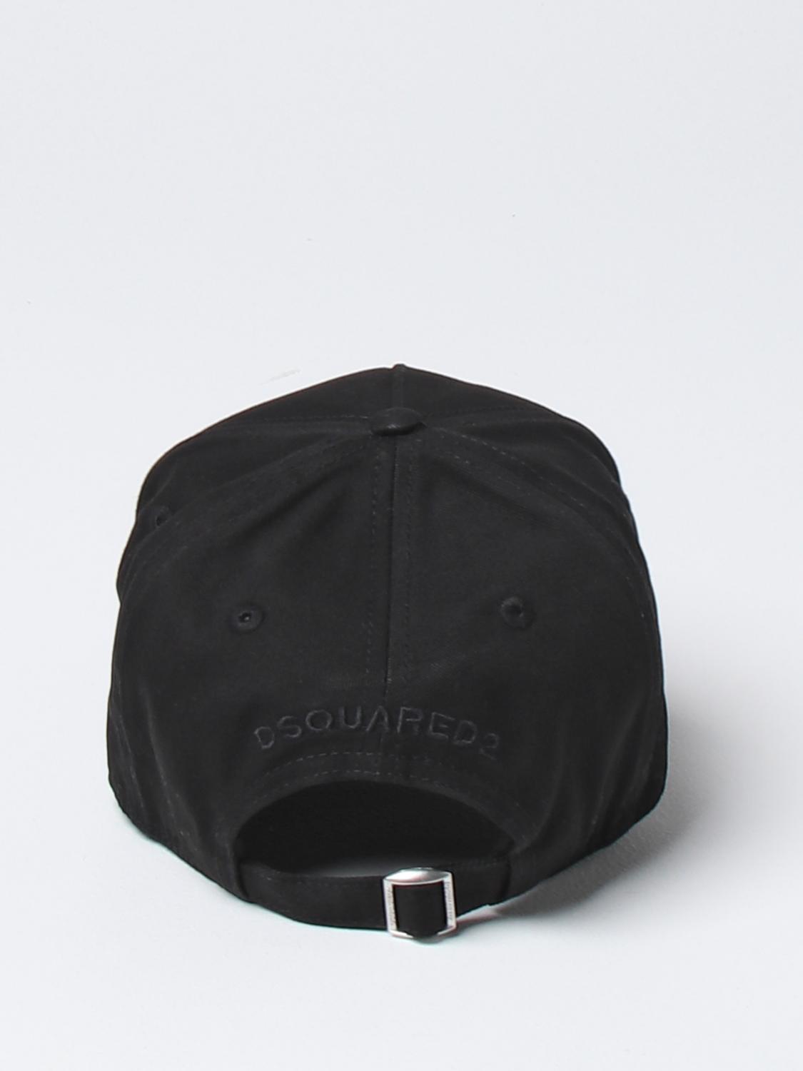 DSQUARED2 CAPPELLO: Cappello Dsquared2 in cotone con logo in strass, Nero - Img 3