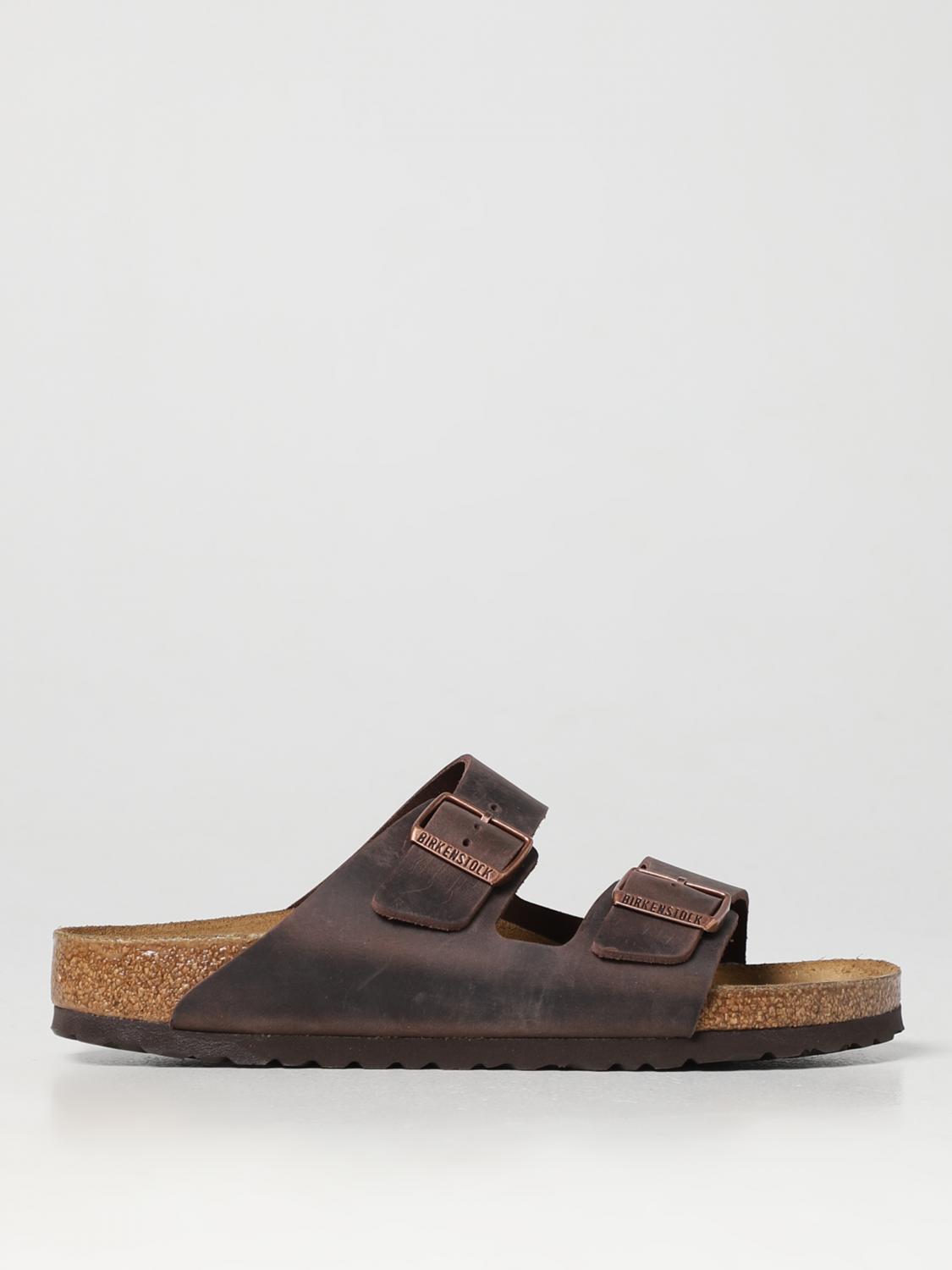 BIRKENSTOCK SANDALI: Sandalo Arizona Birkenstock in pelle oliata, Marrone - Img 1