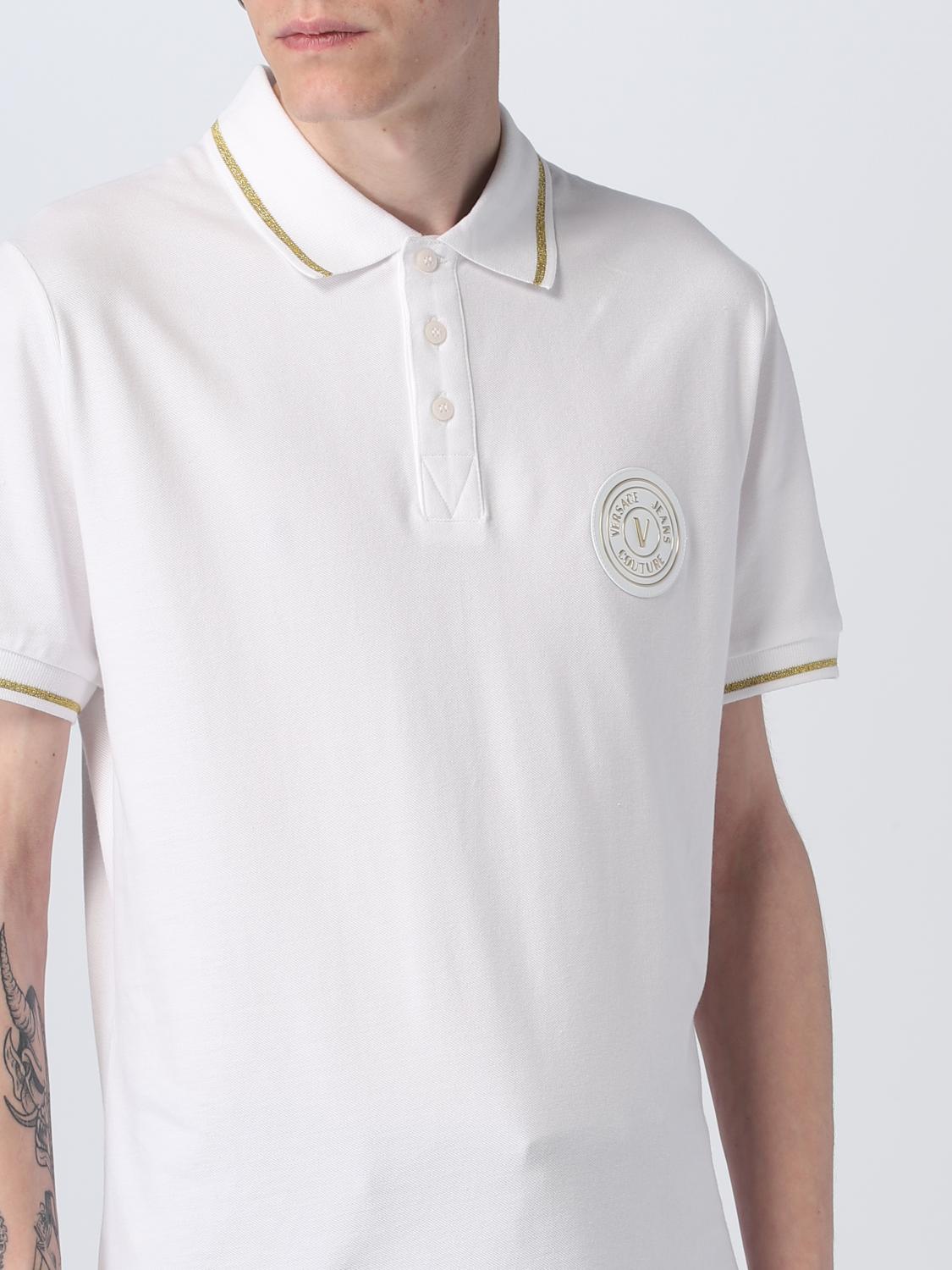 VERSACE JEANS COUTURE POLO SHIRT: Versace Jeans Couture polo shirt in cotton, White - Img 4