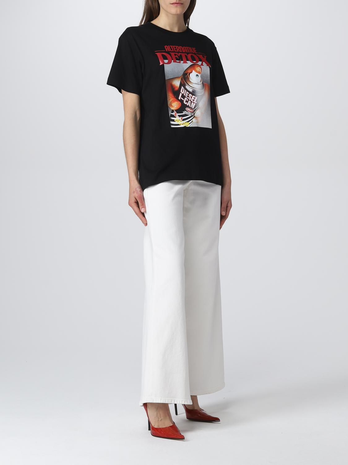 DIESEL T-SHIRT: Pullover damen Diesel, Schwarz - Img 2