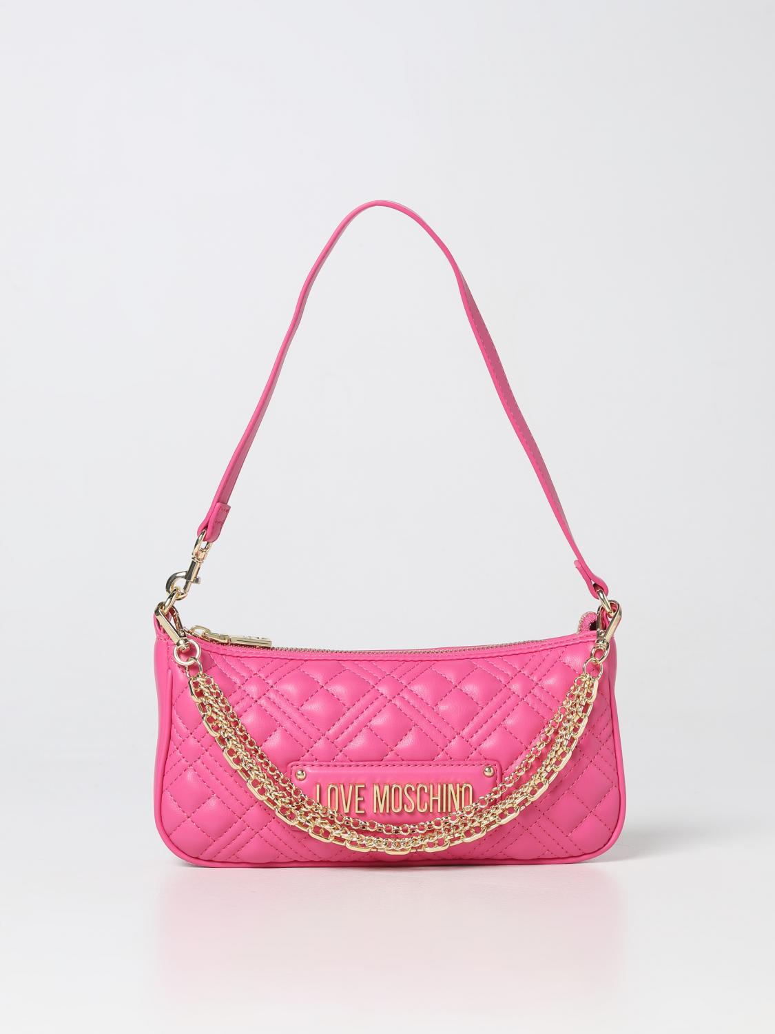 LOVE MOSCHINO BORSA A SPALLA: Borsa Love Moschino in pelle sintetica, Fuxia - Img 1
