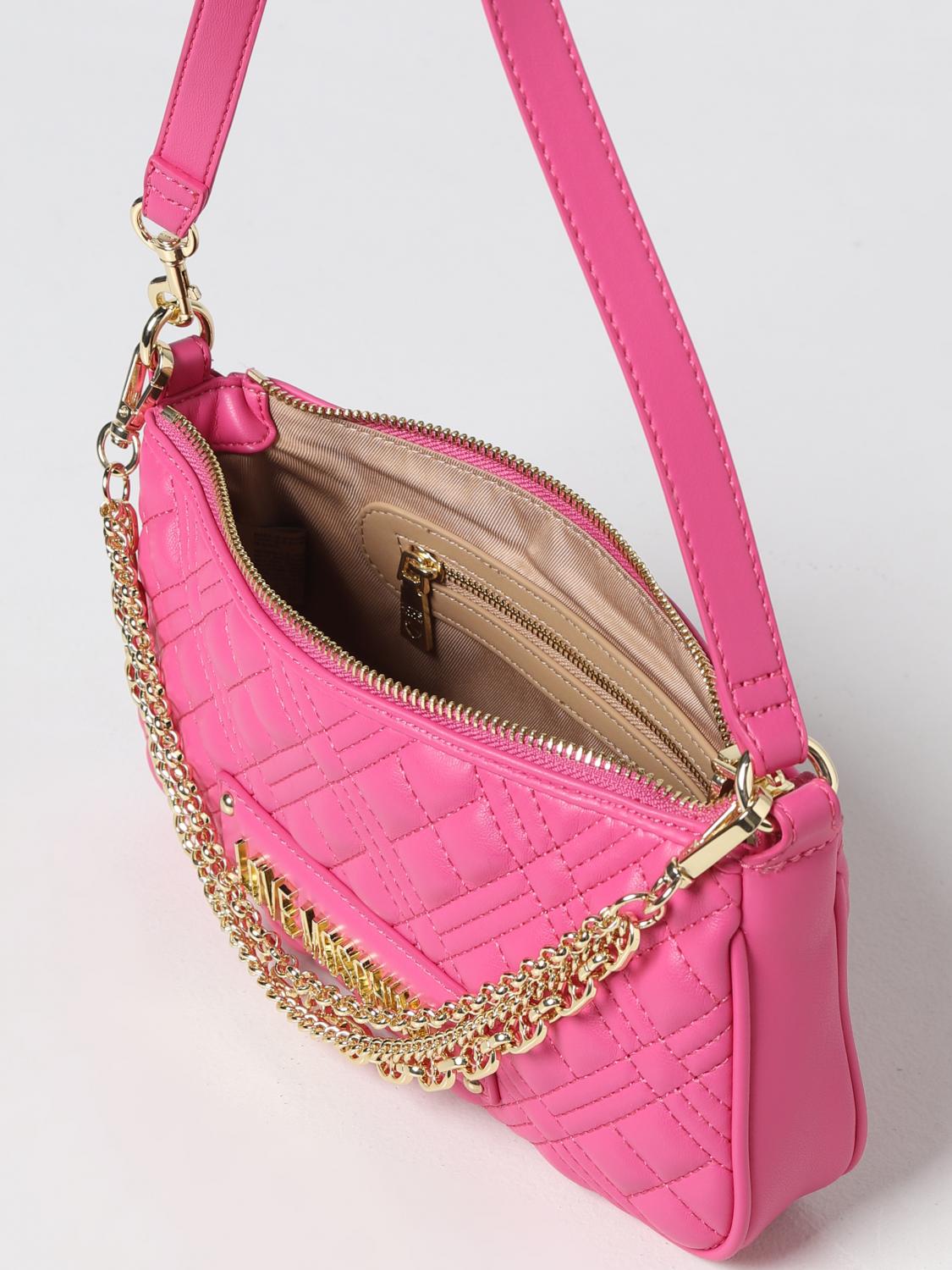 LOVE MOSCHINO BORSA A SPALLA: Borsa Love Moschino in pelle sintetica, Fuxia - Img 3