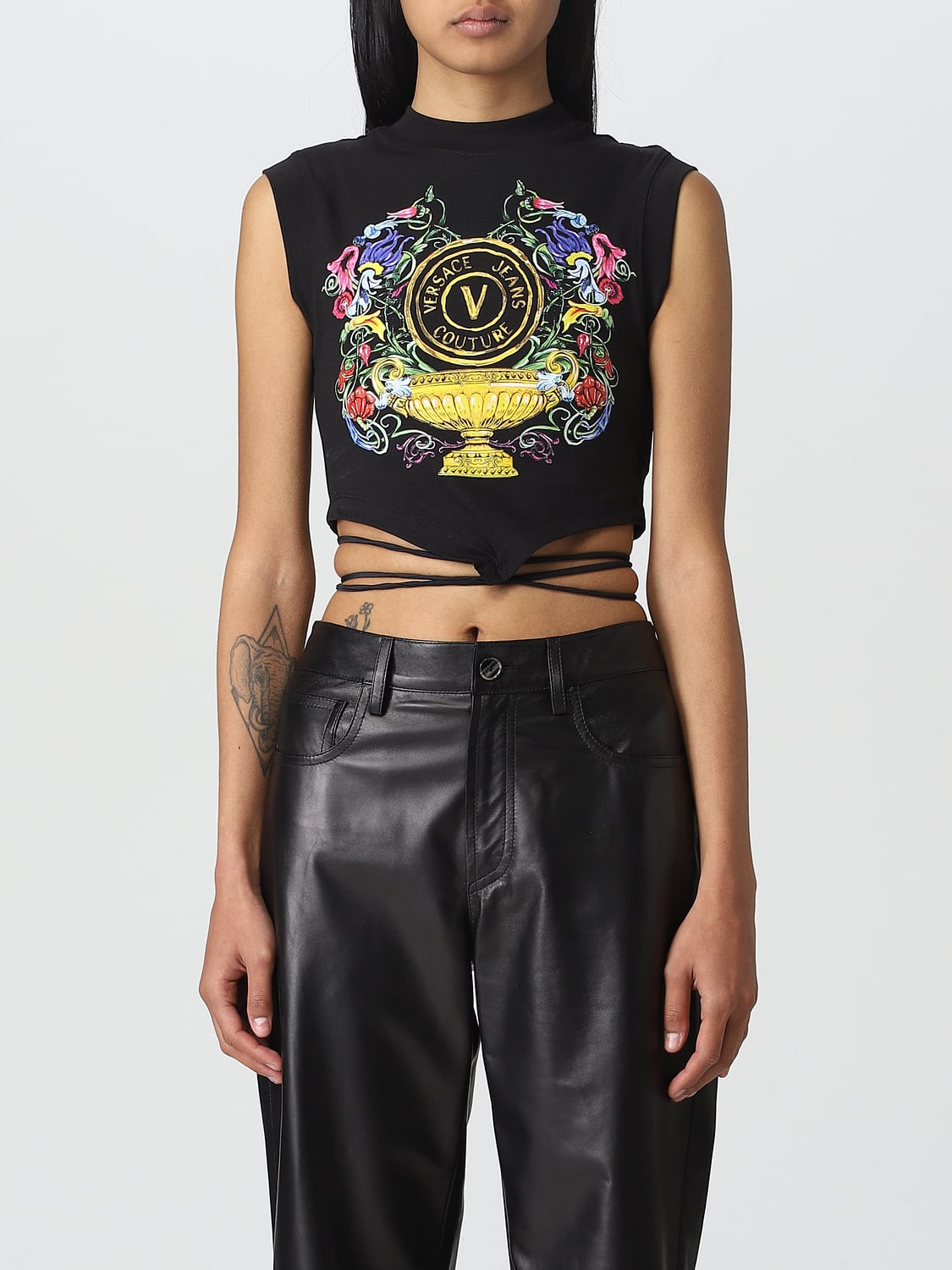 VERSACE JEANS COUTURE TOP: Top e bluse donna Versace Jeans Couture, Nero - Img 1