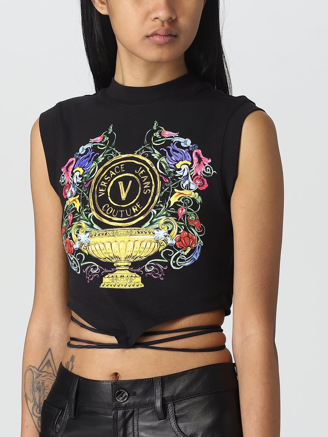 VERSACE JEANS COUTURE TOP: Top e bluse donna Versace Jeans Couture, Nero - Img 3