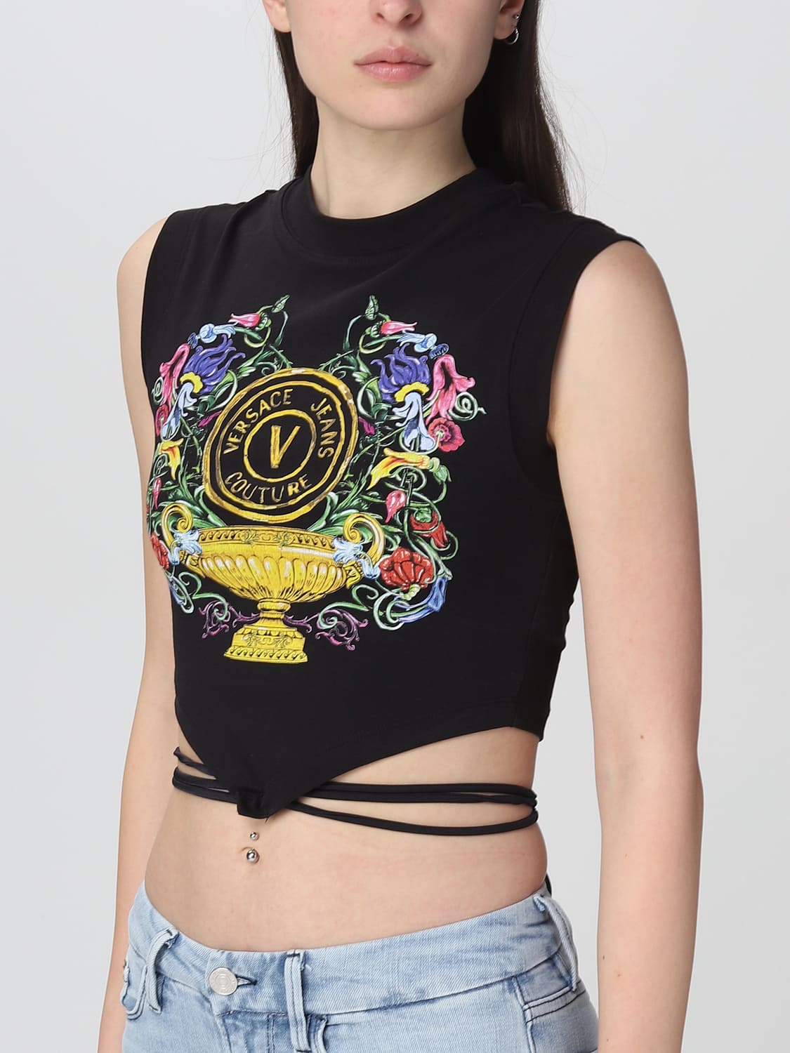 VERSACE JEANS COUTURE TOP: Top e bluse donna Versace Jeans Couture, Nero - Img 4