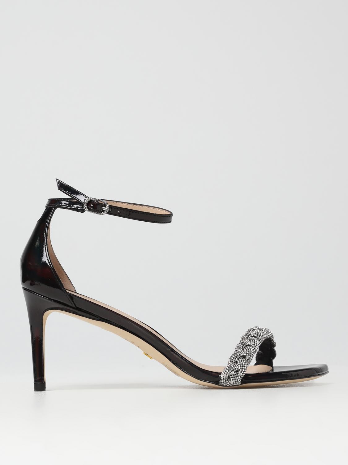 STUART WEITZMAN HEELED SANDAL: Stuart Weitzman sandal in patent leather, Black - Img 1