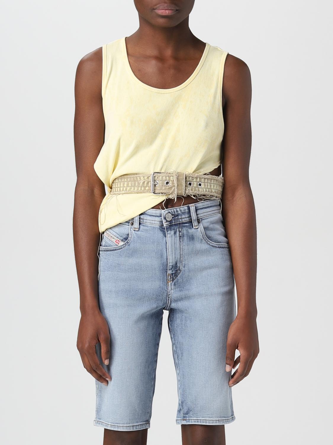 DIESEL TOP: Diesel top in cotton blend, Yellow - Img 1