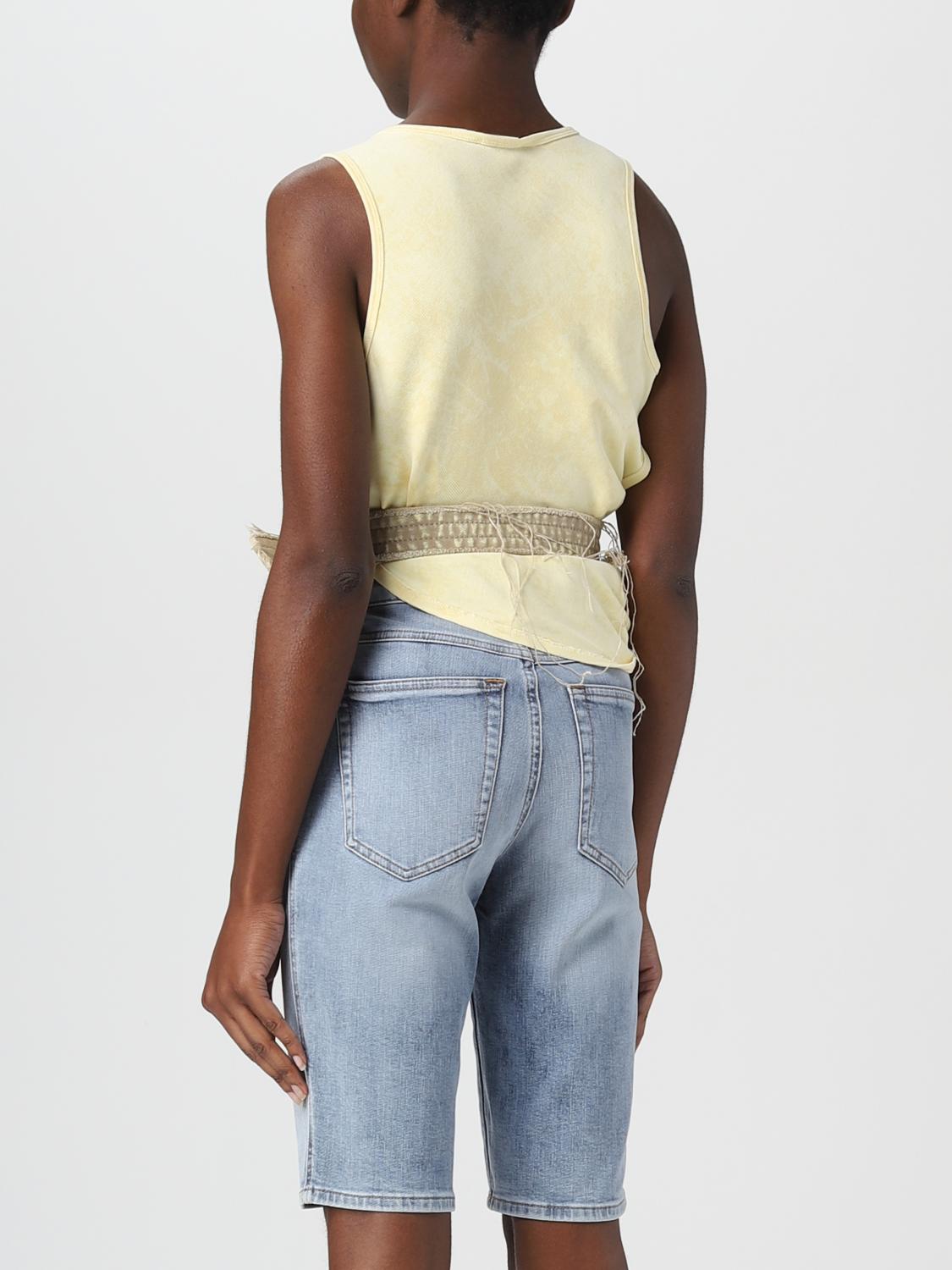DIESEL TOP: Diesel top in cotton blend, Yellow - Img 3