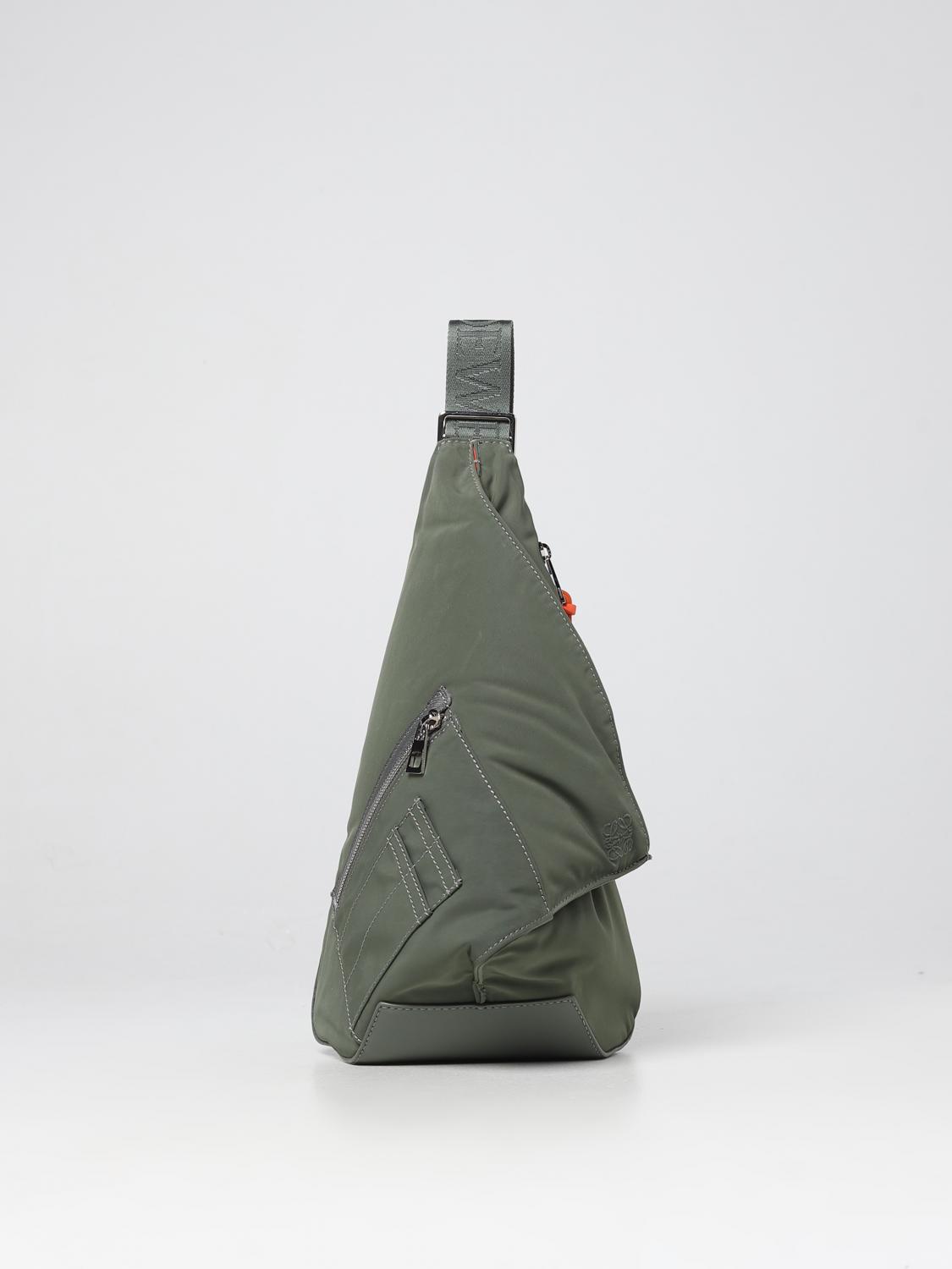 LOEWE BORSA A TRACOLLA: Borsa Anton Loewe in nylon, Verde - Img 1