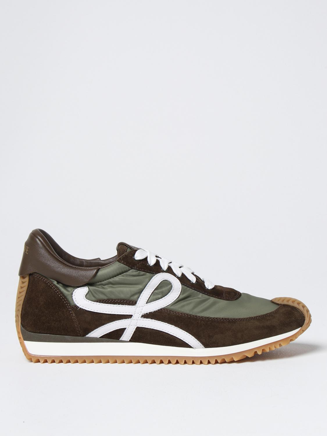 LOEWE: Flow leather sneakers - Green | Loewe sneakers M816282X94