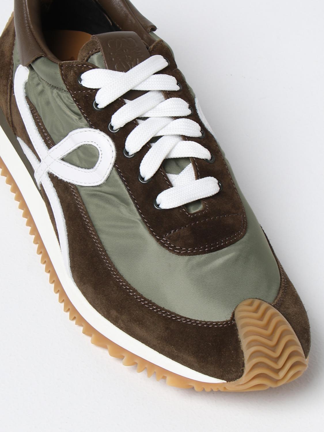LOEWE: Flow leather sneakers - Green | Loewe sneakers M816282X94