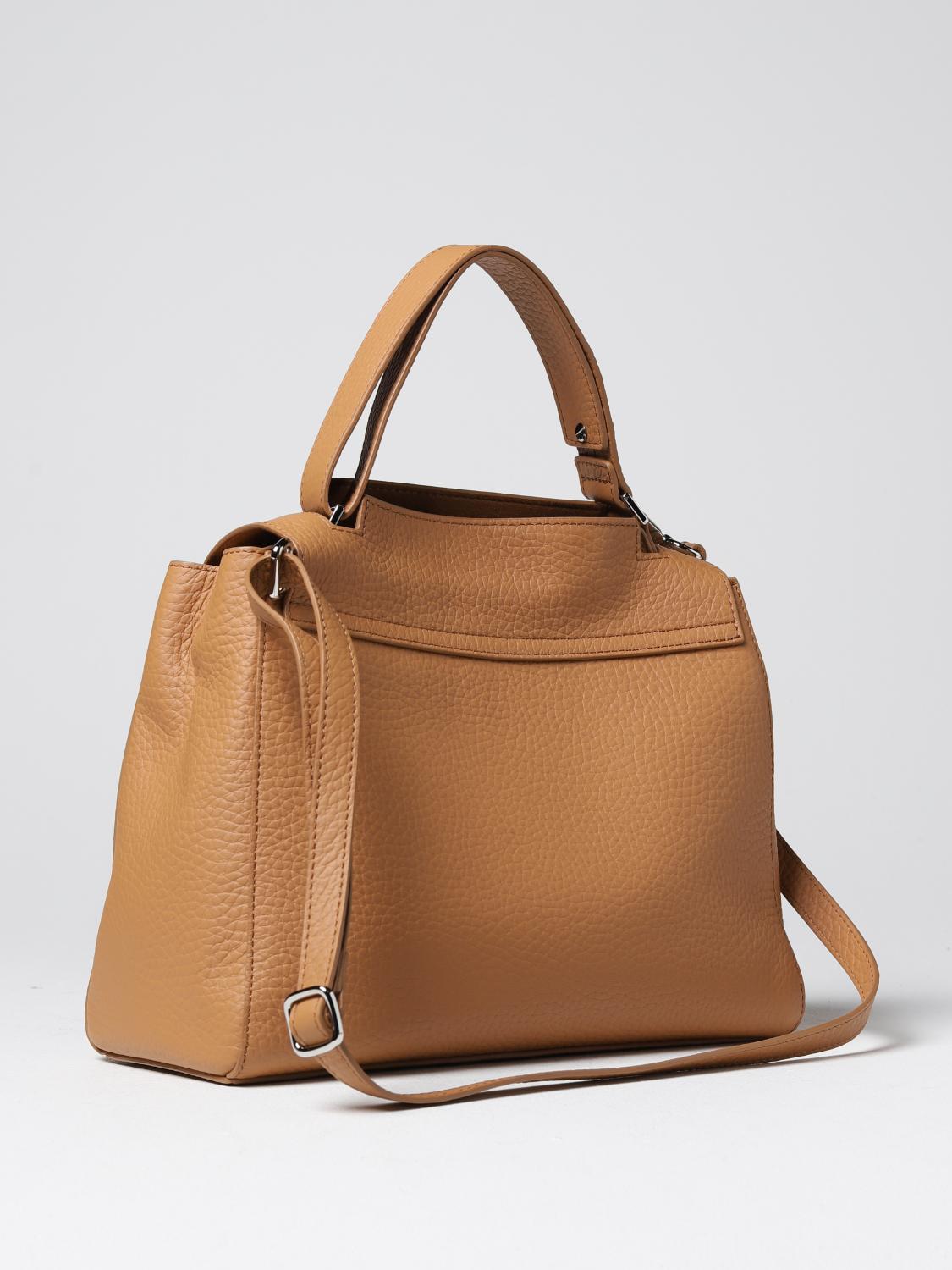 ORCIANI BORSA A SPALLA: Borsa Sveva Orciani in pelle martellata, Cuoio - Img 2